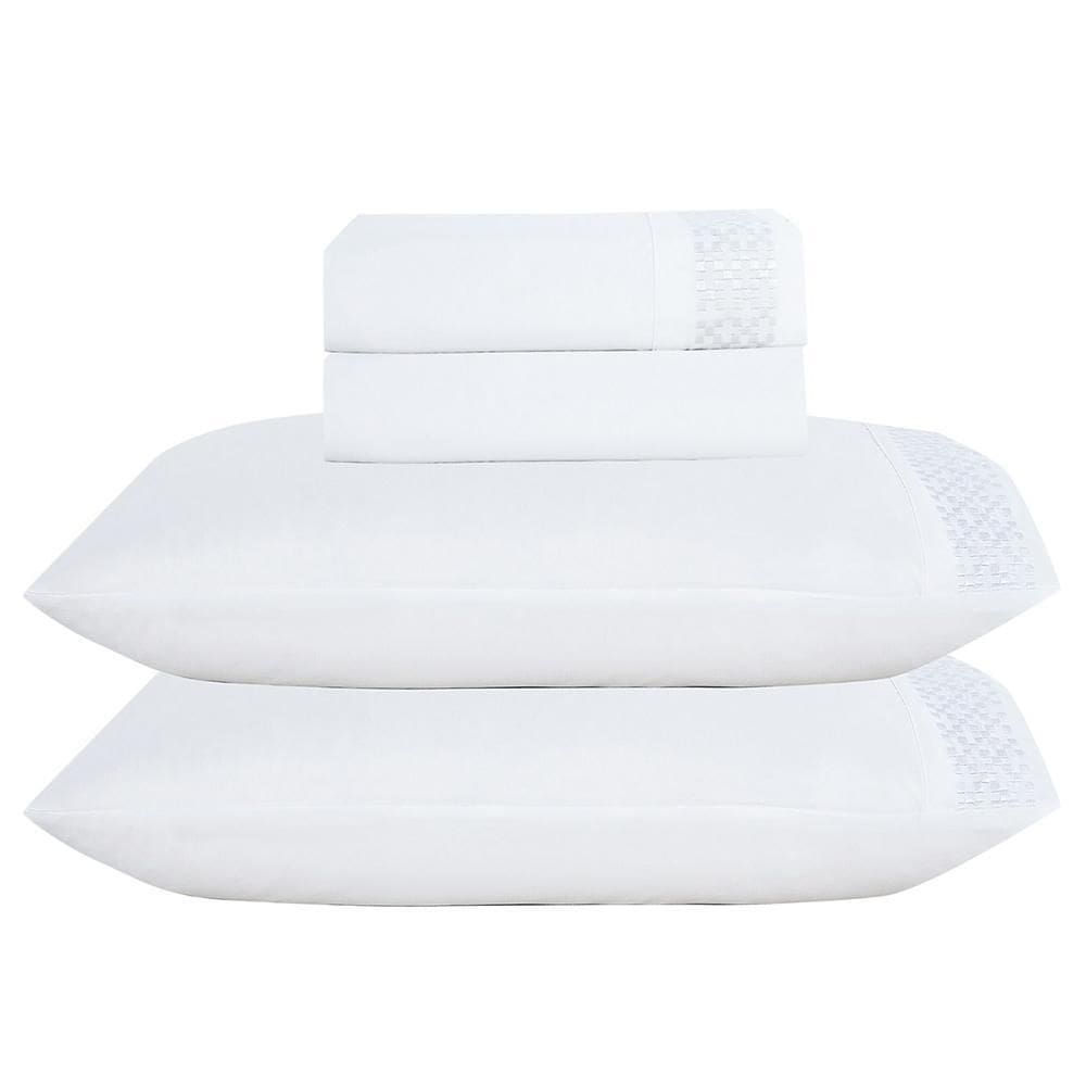 Jogo De Cama Lençol Casal Eclipse 4 Peças - Branco