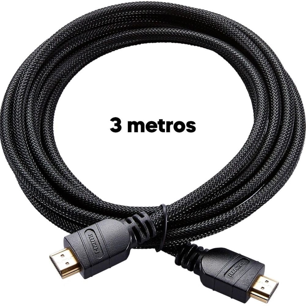 Cabo Hdmi 3 Metros 4K Hd Full Hd 3D Para Jogos E Filmes