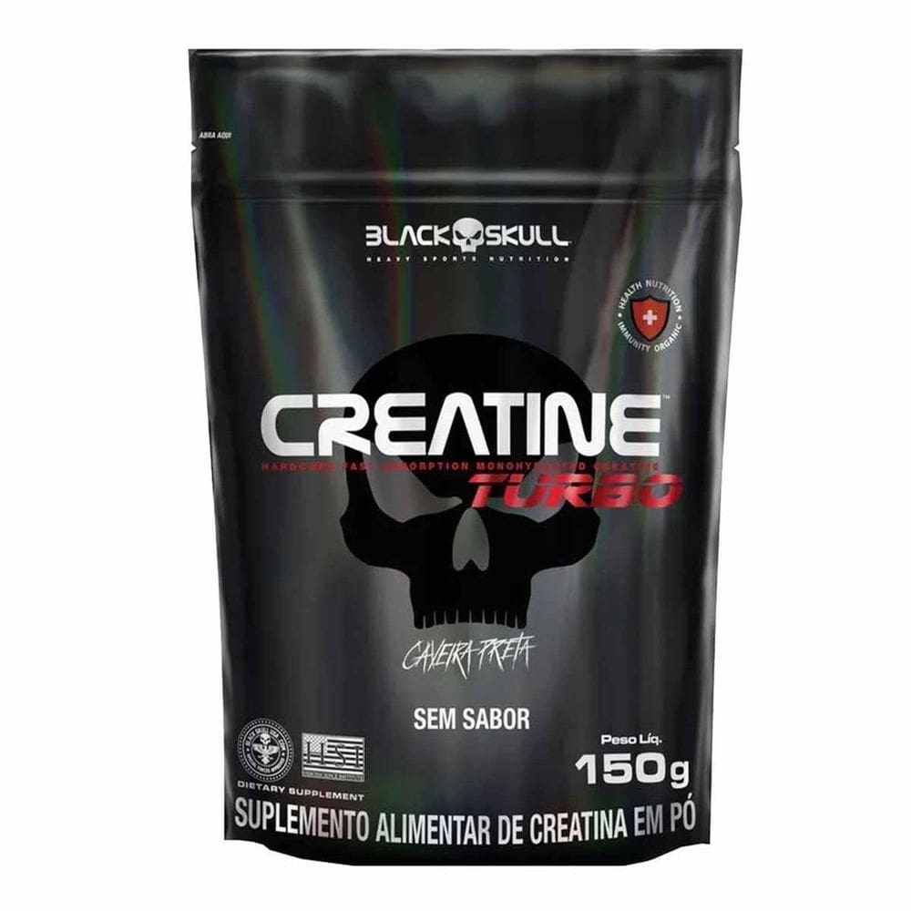 Creatine Turbo Refil 150 Gr Creatina Sem Sabor Black Skull