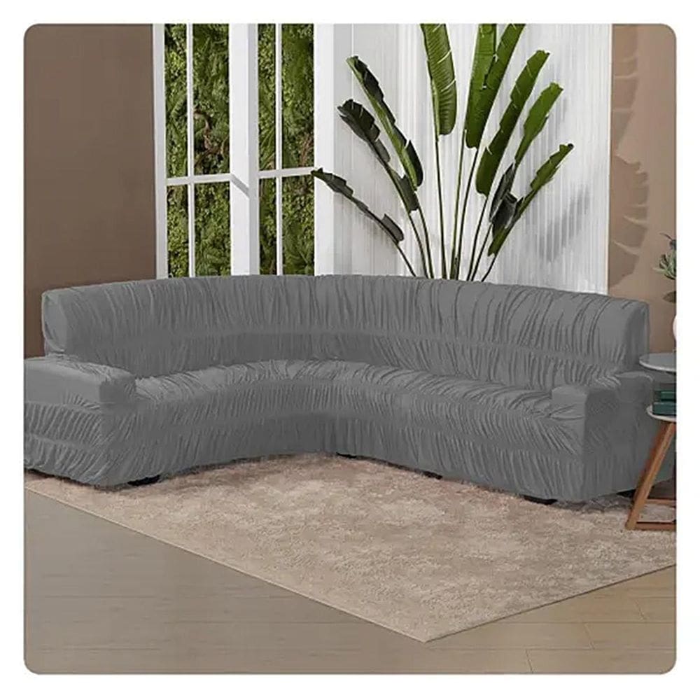 Capa Para Sofá De Canto 5 Lugares Malha Elastica