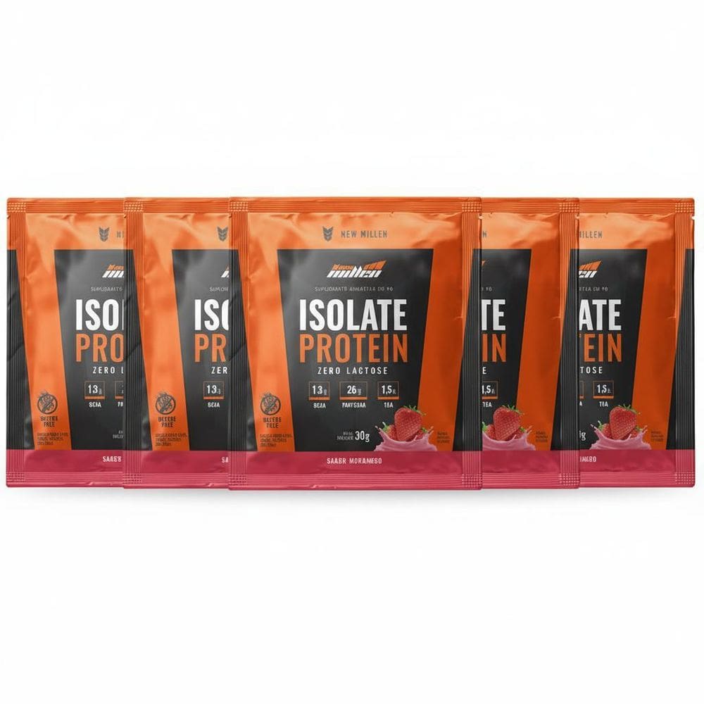 Kit 6 Whey Isolado Protein Morango Sache 25G Proteina