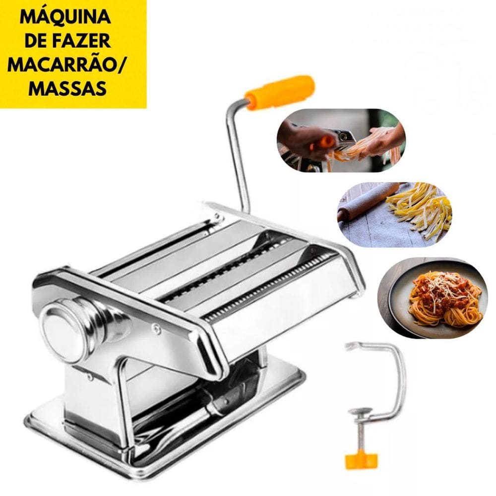 Maquina De Macarrão Inox Tipos Lasanha Manual