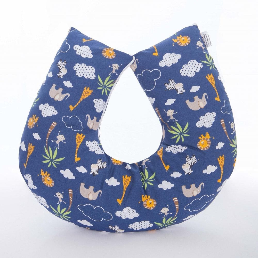 Almofada Amamentação Estampada Para Bebê Safari Marinho