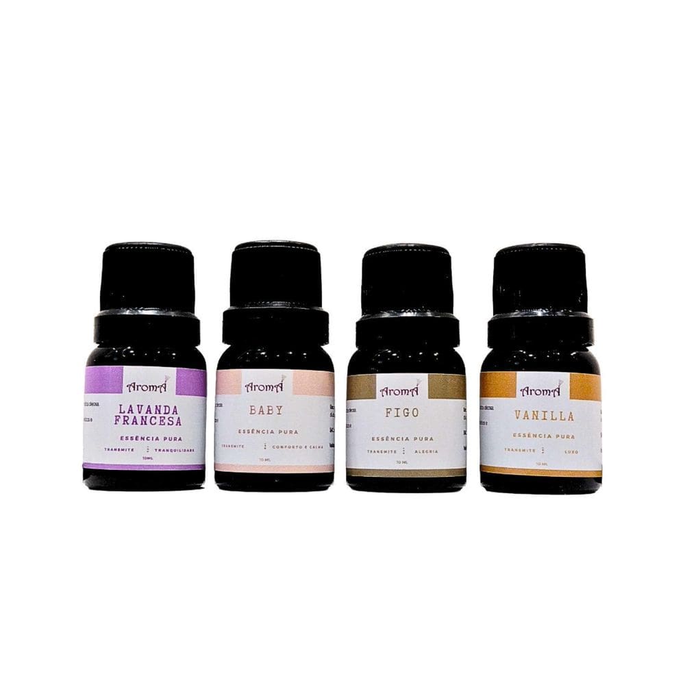 Kit 4 Essências Puras Aromáticas Aromá - Caixa Presente