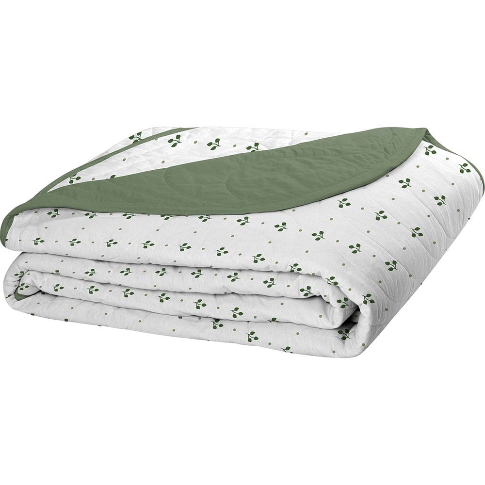 Cobre Leito Tecebem Solteiro Malha 100% Algodão Estampado em Matelasse Hugo 170 x 240cm Oliva