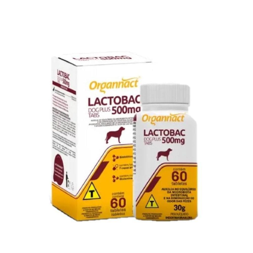 Lactobac Dog Plus Tabs 500Mg C/60 Tabletes 30G - Organnact