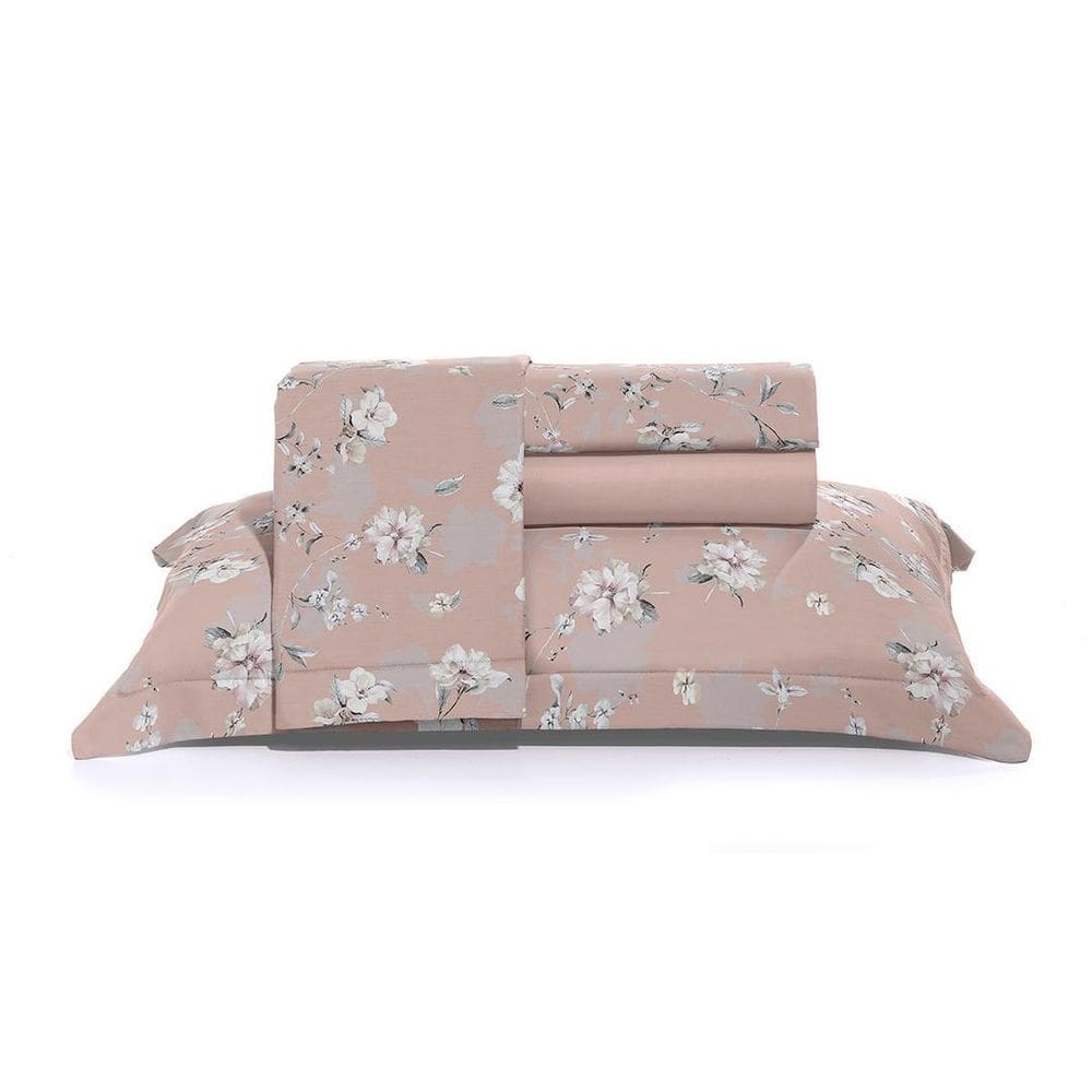 Jogo De Cama Solteiro 250 Fios Toque De Algodão