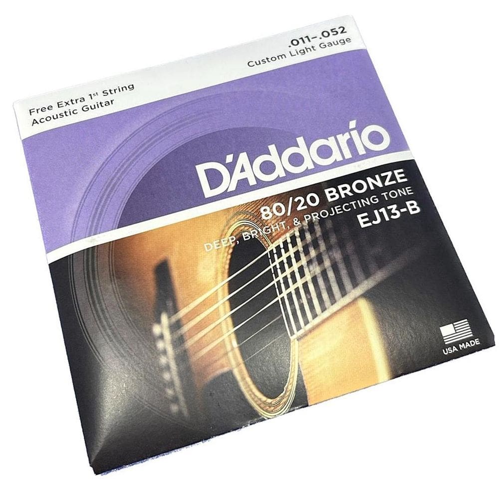 Jogo Cordas 011 Aço Violão Daddario Ej13-B Bronze 80/20 + 1