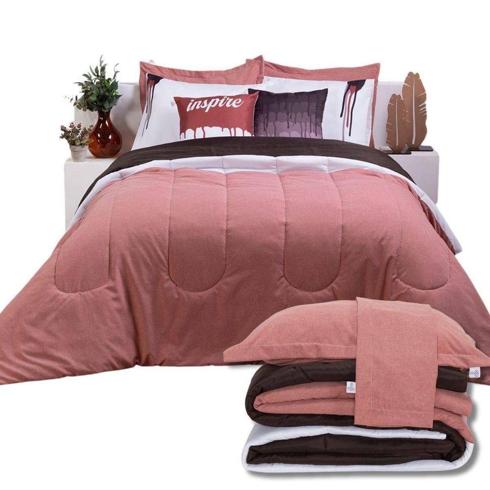 Kit 7 Pçs Edredom Queen Colorful Linho Hipercal 400 Fios