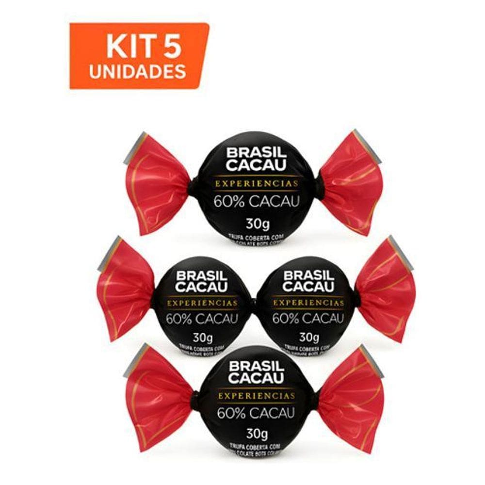 Kit 5 Trufas Experiências Chocolate 60% Brasil Cacau