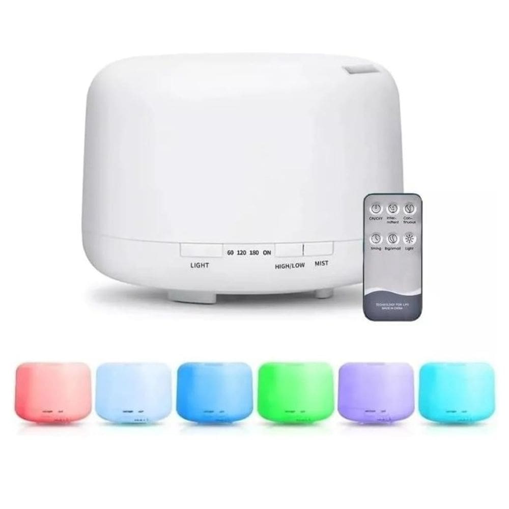 Difusor Aromas Umidificador Ar Ultrassonico Led 7 Cores