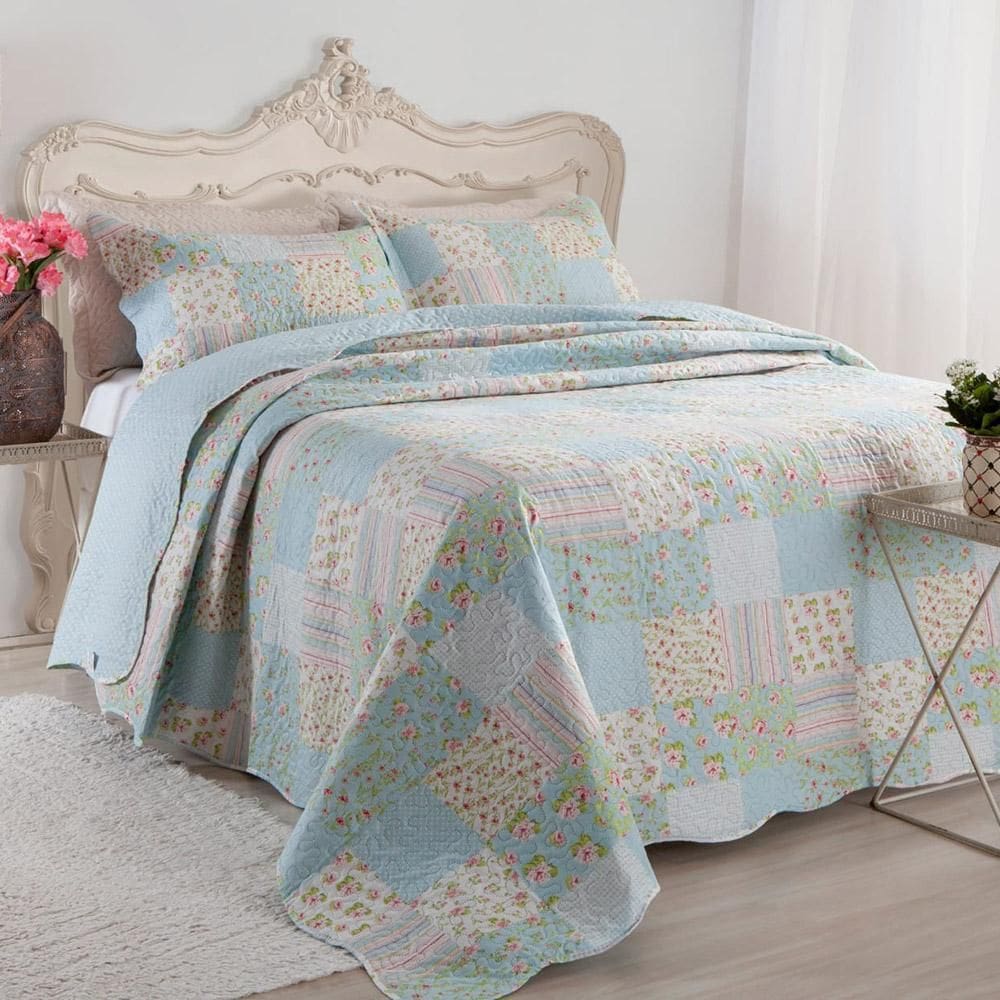 Kit Cobre Leito Colcha Casal Boutex Dupla Face - Montreal