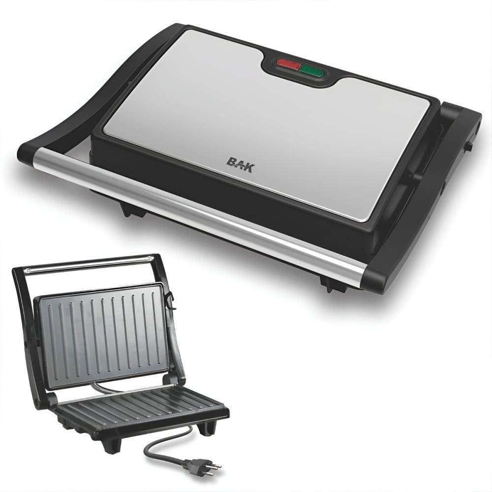 Mini Grill Elétrico De Inox - Sanduicheira E Grelhador 110V