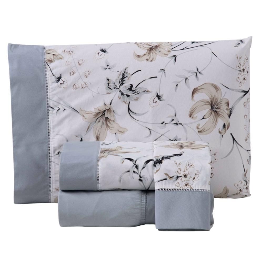 Jogo De Cama Lençol Casal California 4 Peças - Cinza