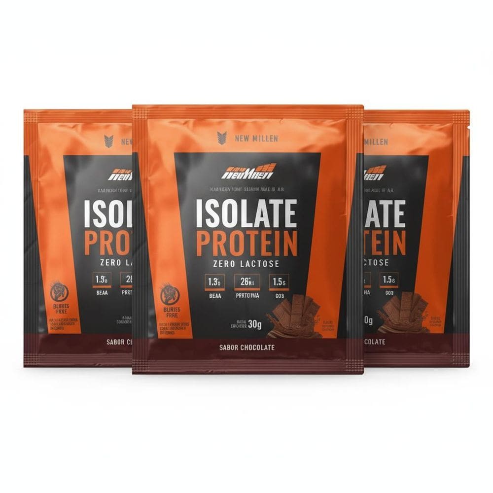 Kit 3 Whey Isolado 100% 21G Proteina Chocolate Sache
