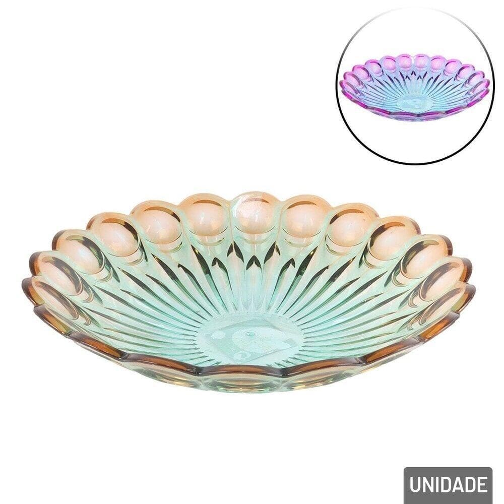 Centro de Mesa Plástico 30cm Redondo Bicolor - Tudo em Caixa