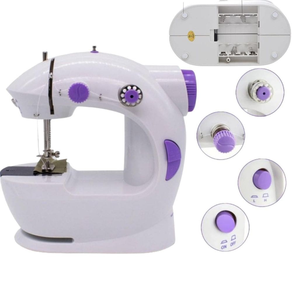 Mini Máquina De Costura Compacta Com Pedal 110V 220V