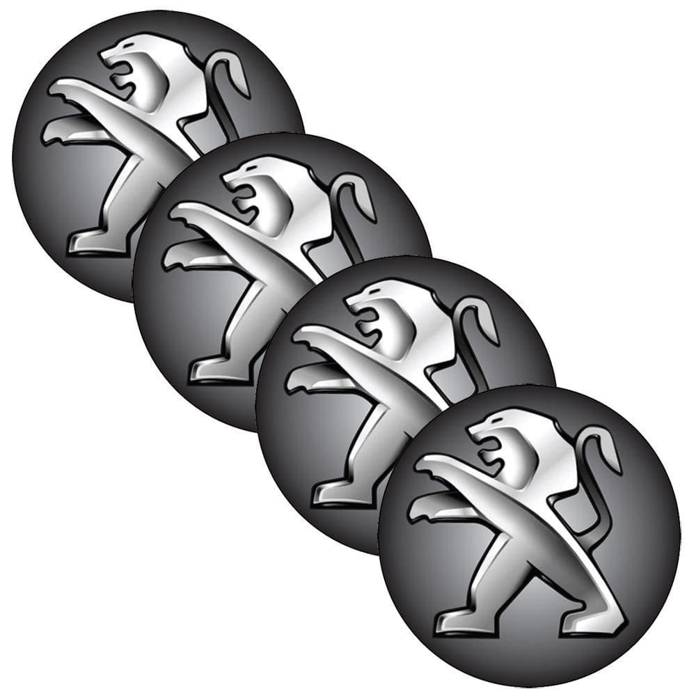 Jogo Bottom/ Emblema Calota Peugeot 51Mm Degrade 4 Pecas