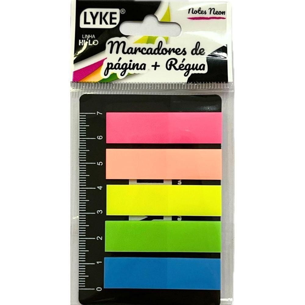 Marcador De Página Neon Com Régua 7cm Lyke