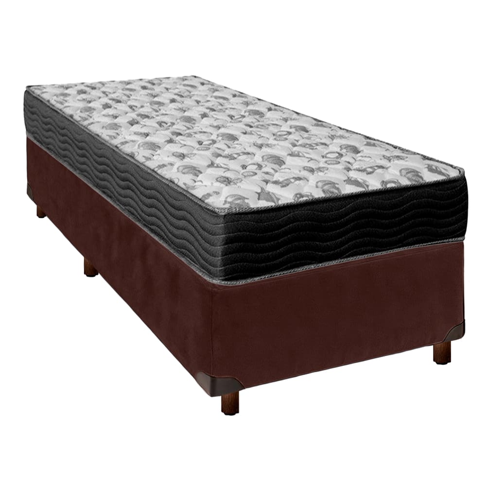 Cama Box + Colchão Solteiro D33 Iso100 Ortobom