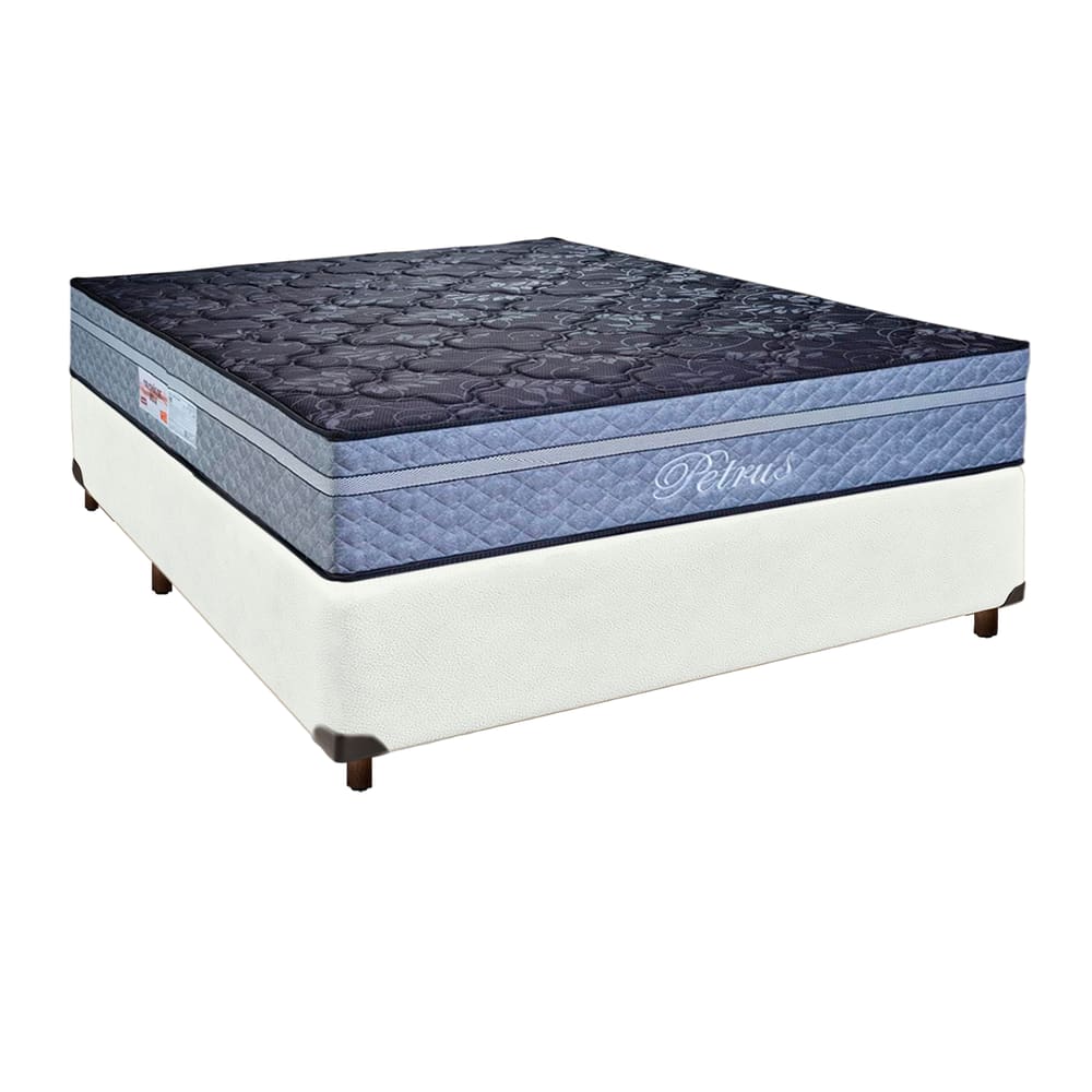 Cama Box + Colchão Casal Molas Ensacadas Petrus Paropas
