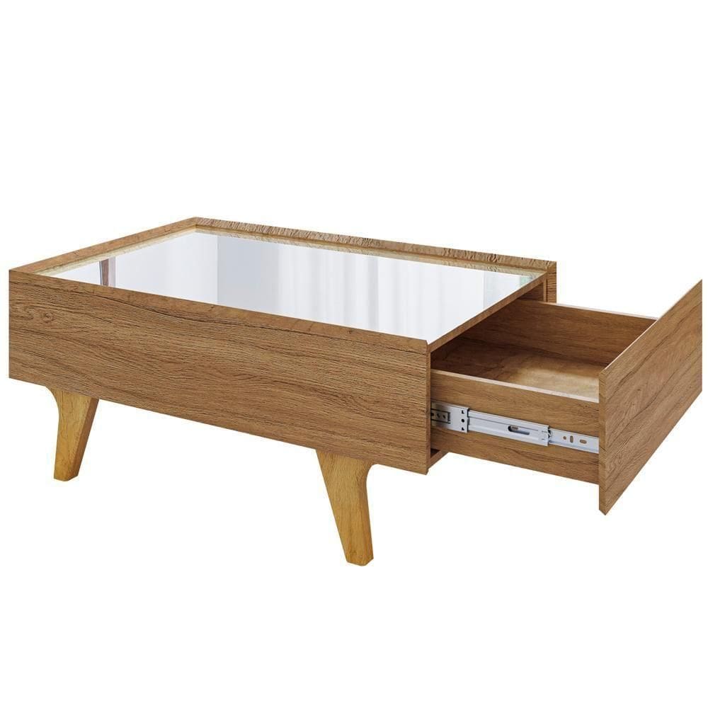 Mesa De Centro Com Espelho 1 Gaveta Sena 90 Cm Bechara