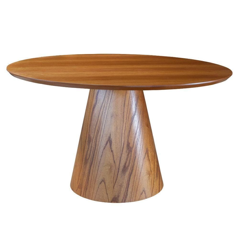Mesa De Jantar Cone Lâmina Madeira Natural - 1,20m Cinamomo