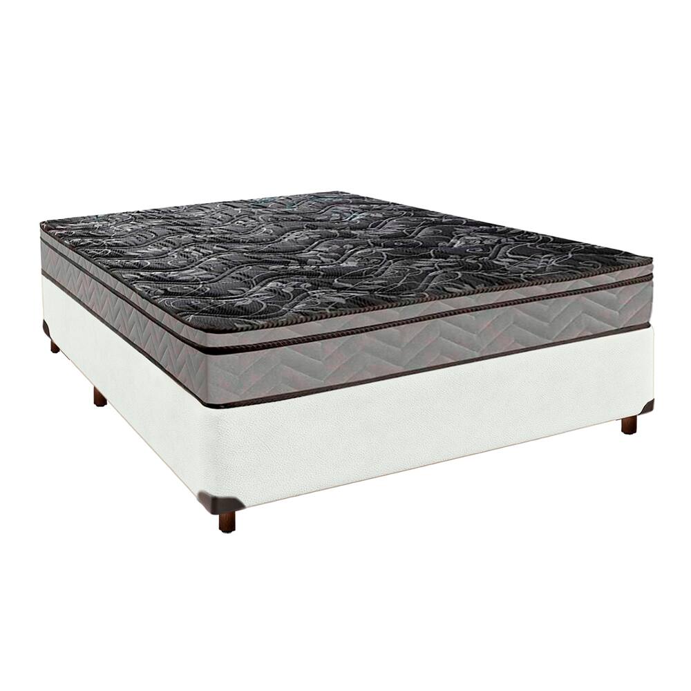 Colchão Casal D28 + Box Branco - Conforto Paropas