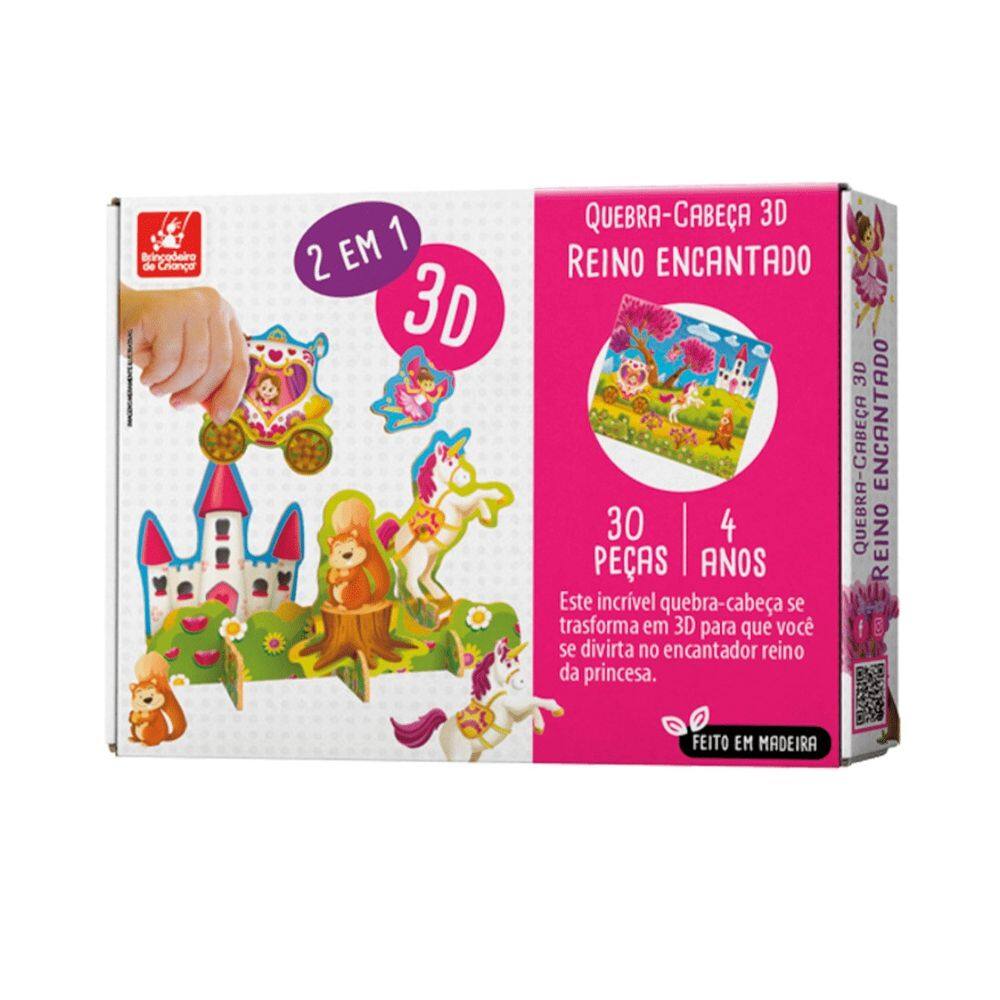 Quebra-Cabeça 3D Reino Encantado - 30 Peças - Brincadeira de Criança