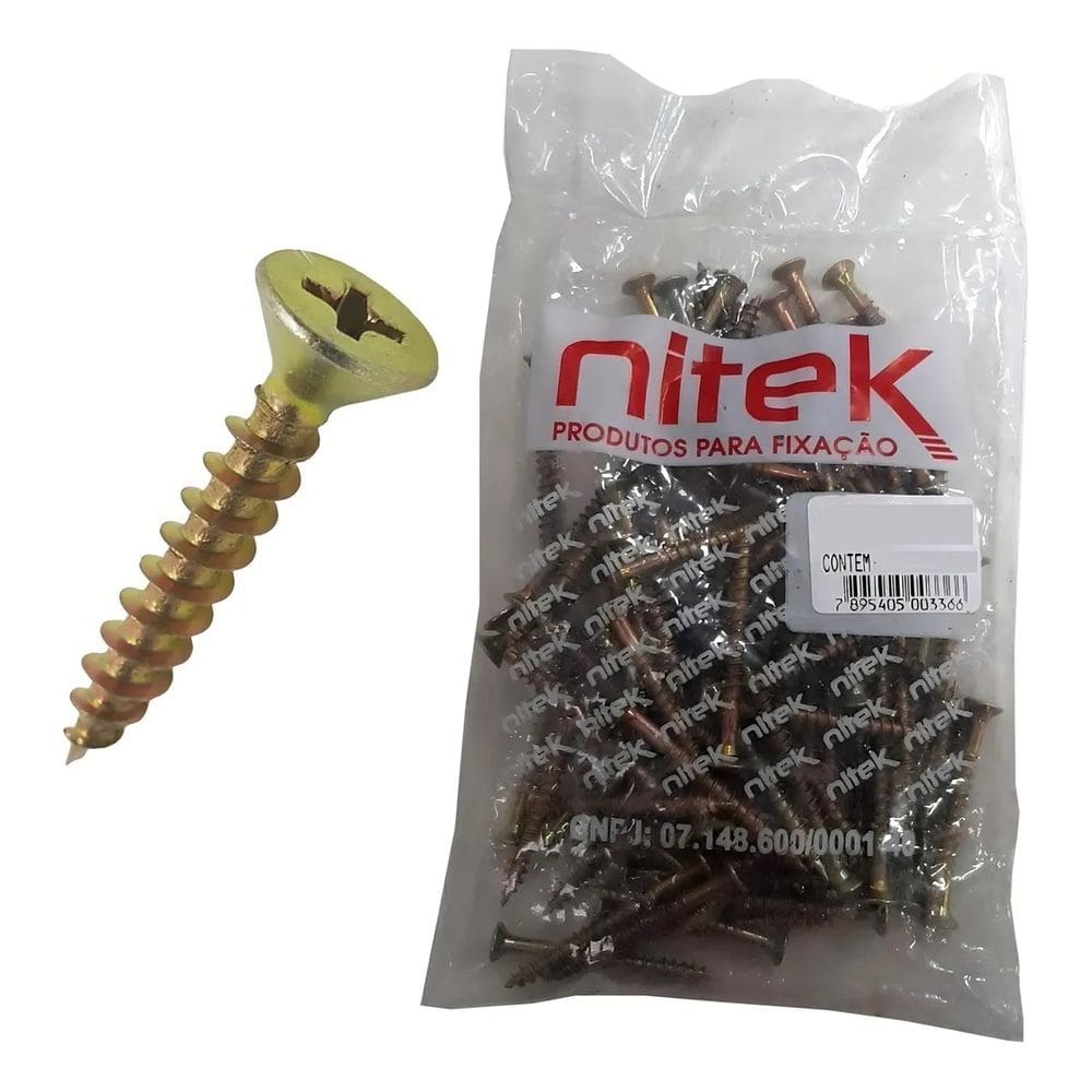 100 Parafusos 3,5x35mm Chipboard Philips - Nitek