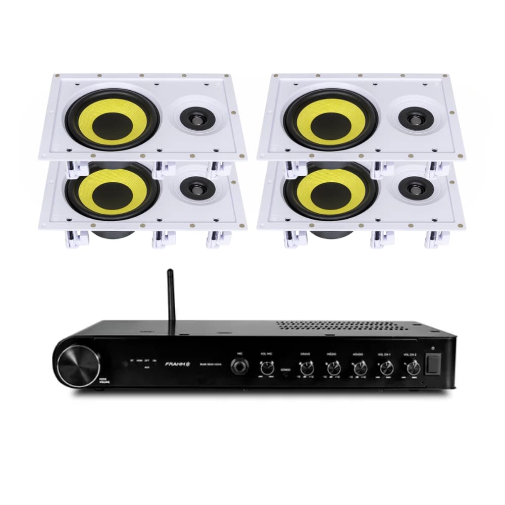 Kit Amplificador Slim 3800 HDMI Frahm + 4 Arandelas Ci6R Plus