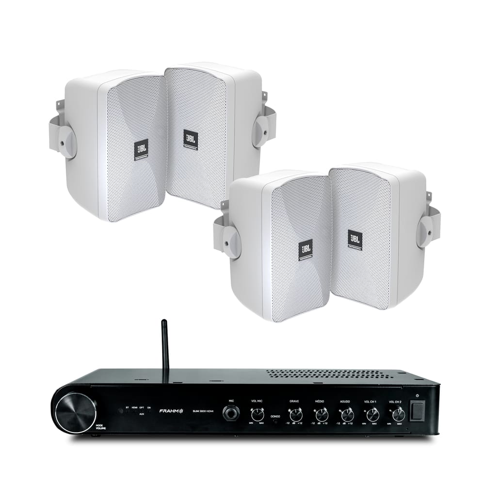 Kit Amplificador Slim 3800 HDMI Frahm + 4 Caixas SA-5