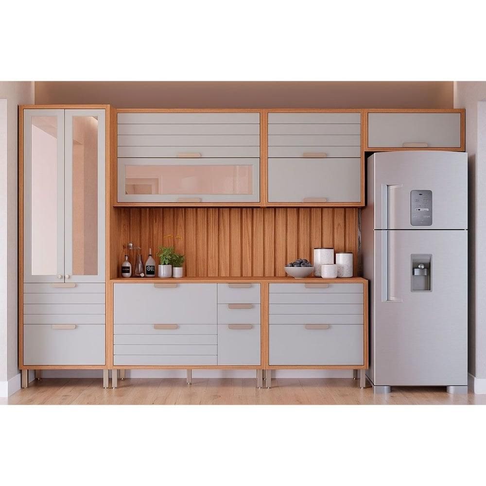 Cozinha Completa MGM 8 Peças Eloise C8P179 Cinamomo/Platina