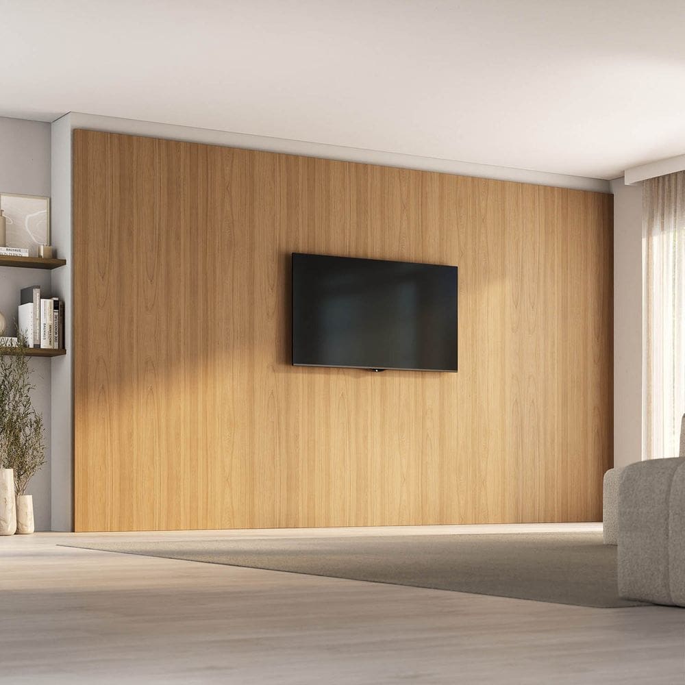 Painel para Tv até 86 Polegadas 400x230cm Liso Aruá Cabecasa Madeiraoriginals Jatoba