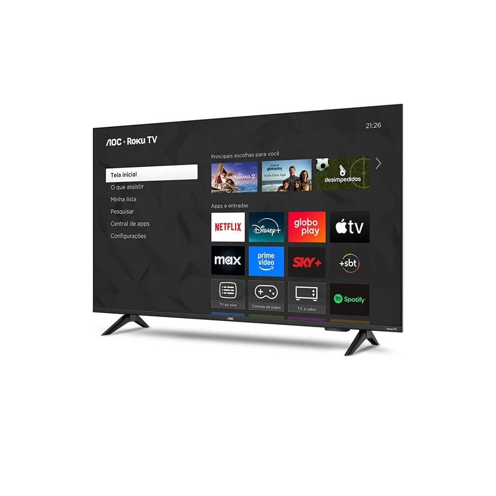 Smart TV AOC 43” Full HD 43S5155/78G ROKU Preto