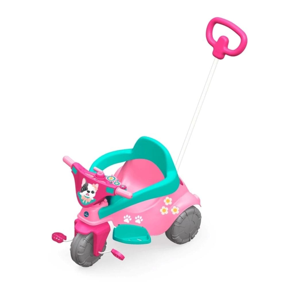 Triciclo Infantil XaliIngo 3 Em 1 Pink Com Empurrador E Pedal