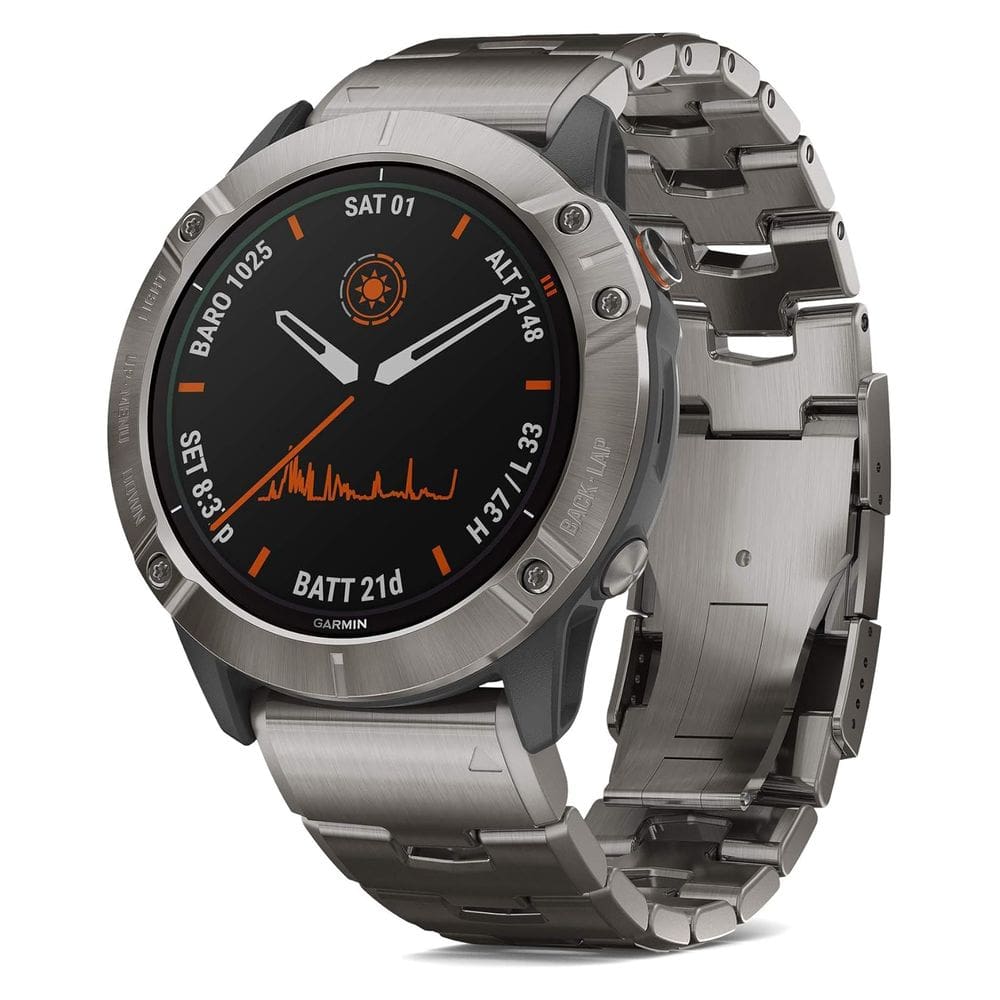 GPS Garmin Náutico Relógio Quatix 6X Solar Titânio com Pulseira Titânio