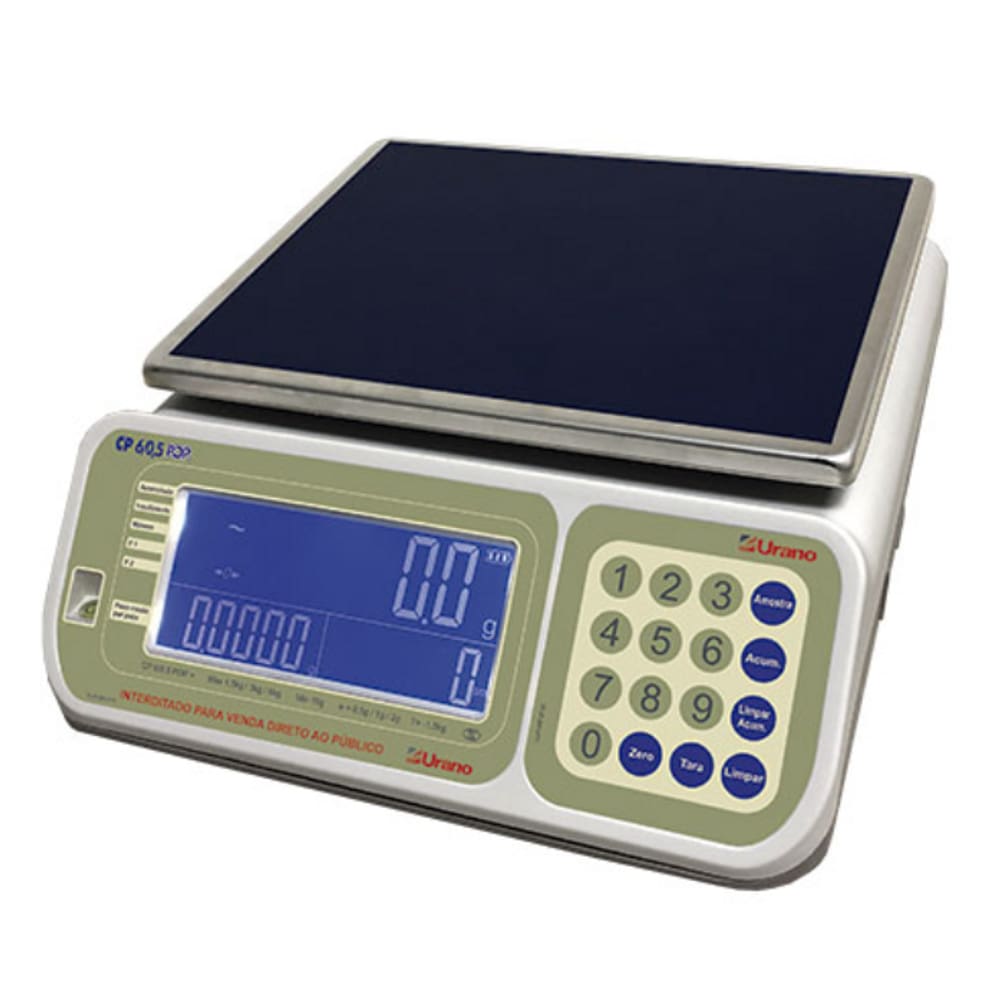 Balança Contadora de Peças Urano CP6 POP+ 6kg - Bateria e Saída Serial - INMETRO