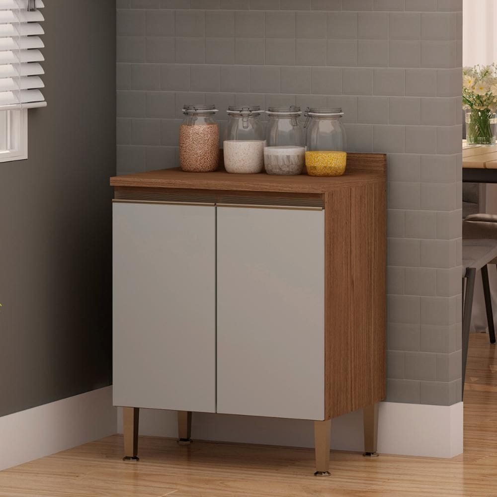 Balcão de Cozinha Genialflex Conecta 2 Portas Ébano Fendi