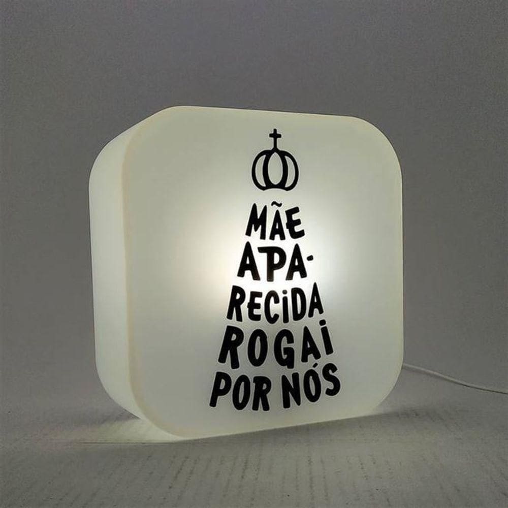 Luminária Box Mãe Aparecida - Luz Aconchegante Para Decorar Seu Espaço Especial