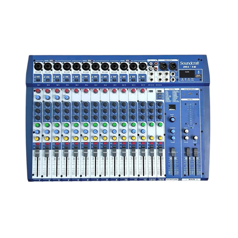 Mesa de Som Interface 16 Canais MI Series MI-16 Soundcraft