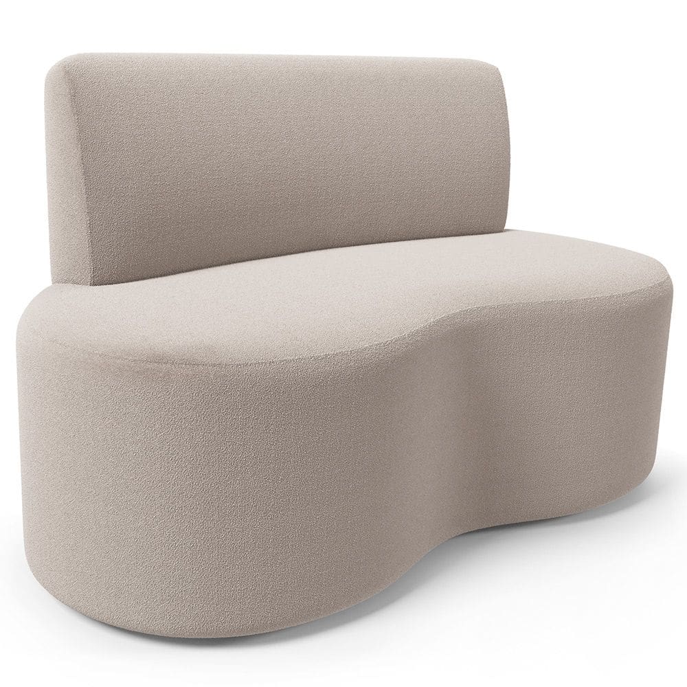 Sofá 2 Lugares Orgânico Para Sala de Estar Living Larissa L02 Bouclê Creme - Lyam Decor