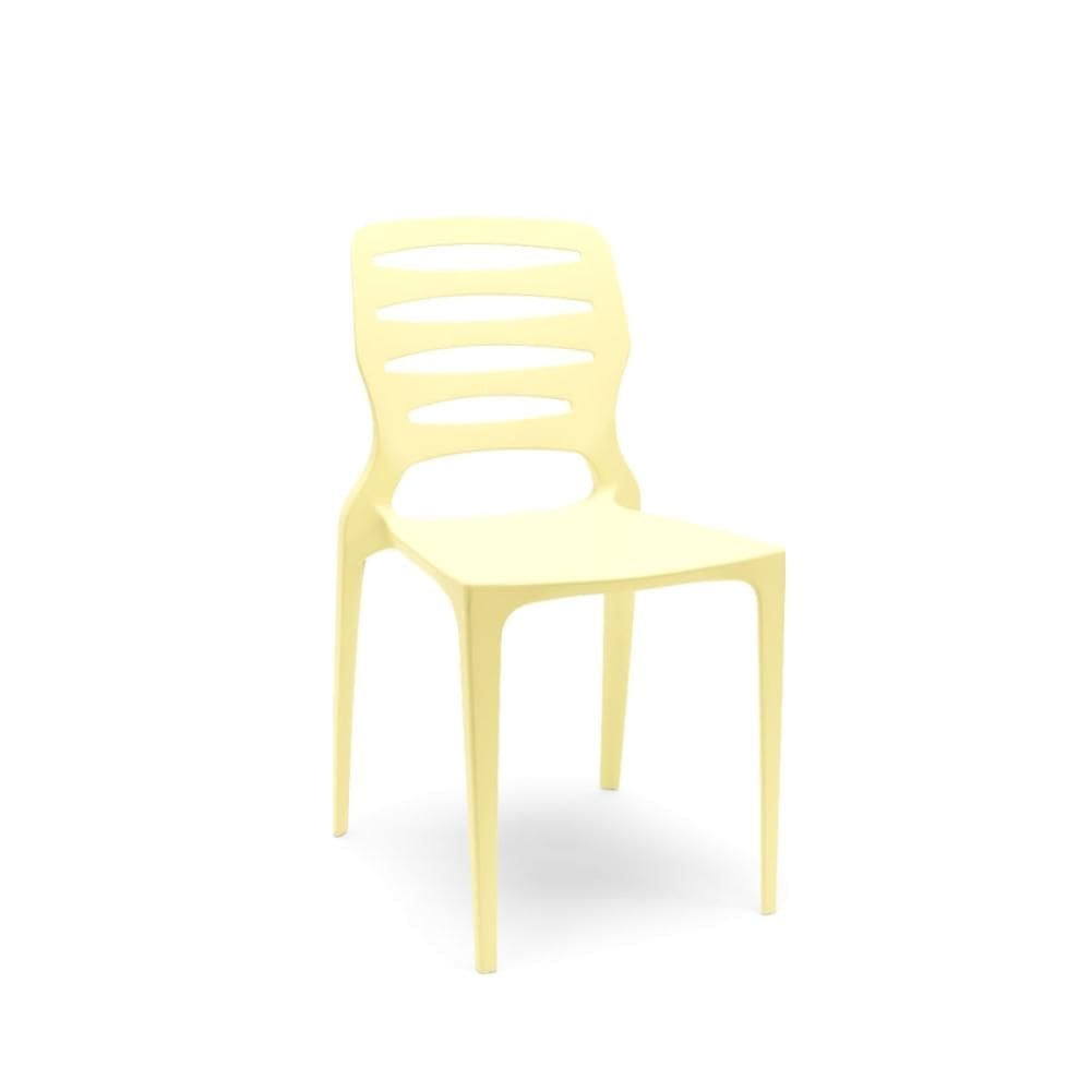 Cadeira Ville Amarelo Primavera Empilhável em Polipropileno Plaxmetal