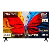 Smart TV TCL QLED Full HD 32" Polegadas com Google TV, Dolby Audio e Wi-Fi - 32S5K