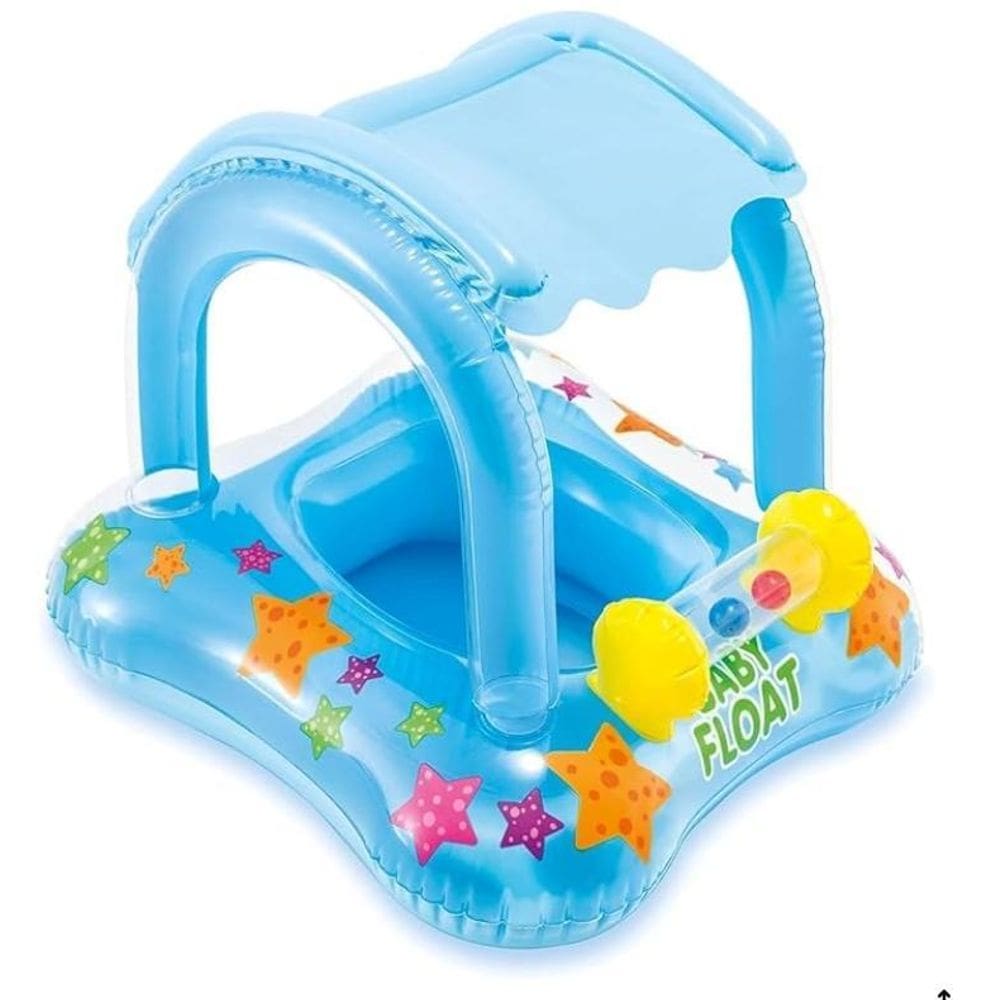 Boia Bote Infantil Bebê 65X65Cm Com Cobertura Baby  Azul