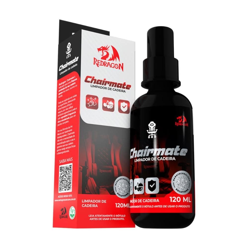 Solução Nano Redragon Chairmate para Limpeza de Cadeira Gamer - 120ml - Alto Poder de Limpeza