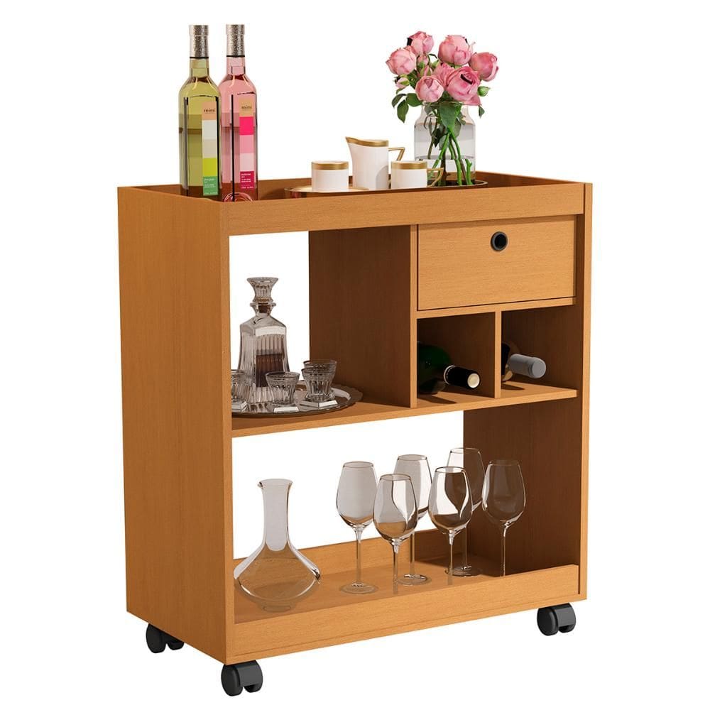 Aparador Buffet Barzinho Sala 4000 com 1 Gavetas e Rodízios