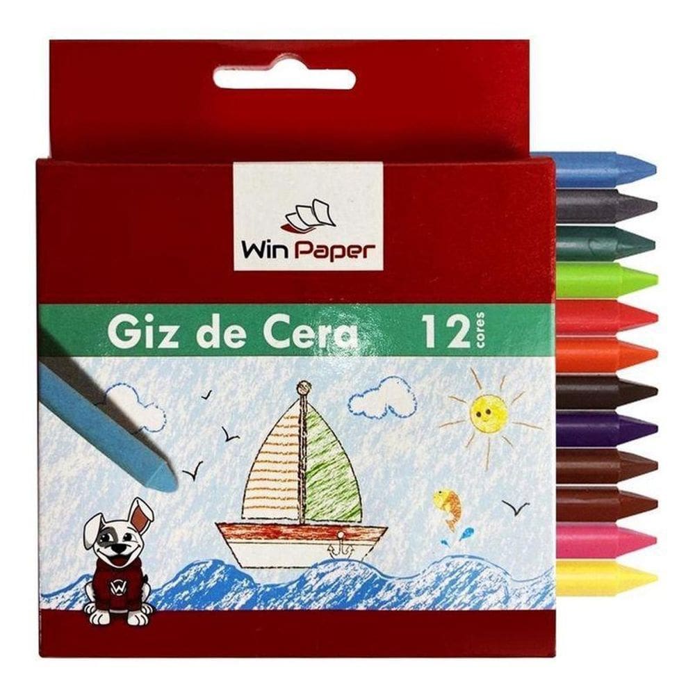 Giz De Cera 12 Cores Win Paper Jumbo