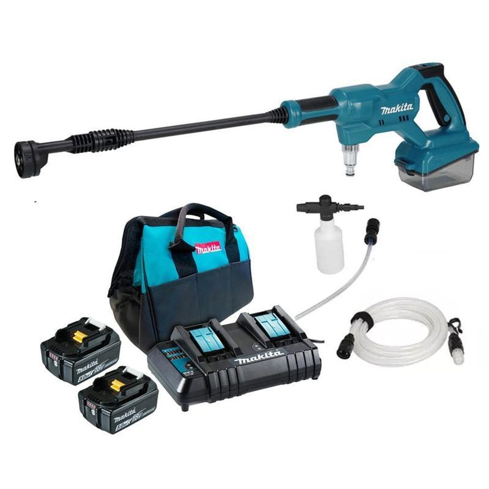 Lavadora 18V Makita Dhw180Z01 + 2Bat 5A + Carreg Duplo 127V