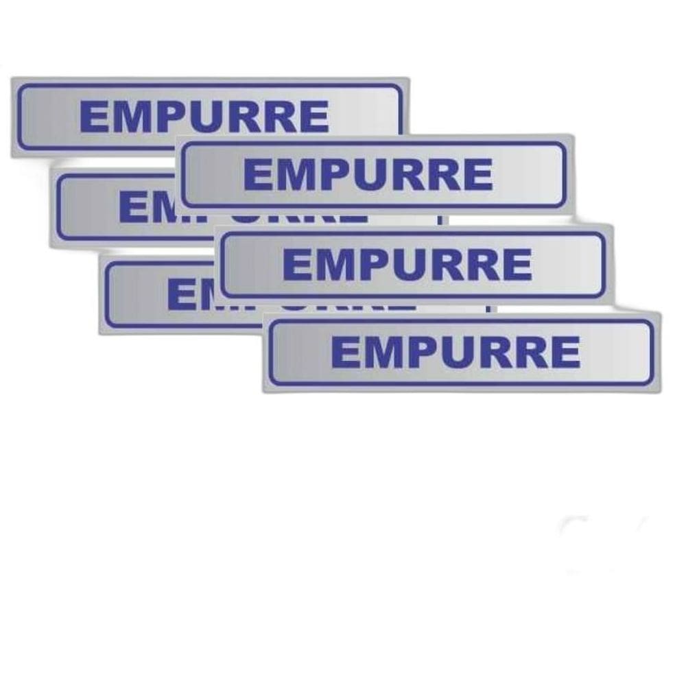 Kit 6 Placa De Aviso Sinalização Portas Empurre 25Cmx5Cm